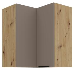 TEMPO KONDELA Dulăpior de colţ superior, sandgrau/stejar artisan, FRISBO 60x60 GN-72 2F