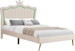 TEMPO KONDELA Pat cu somieră, 140x200, ţesătură Velvet bej, RANIA
