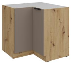 TEMPO KONDELA Dulăpior inferior de colţ, sandgrau/stejar artisan, FRISBO 90x90 DN 2F BB