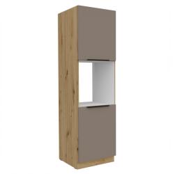 TEMPO KONDELA Dulăpior înalt pentru cuptor încorporabil, sandgrau/stejar artisan, FRISBO 60 DP-210 2F
