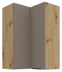 TEMPO KONDELA Dulăpior de colţ superior, sandgrau/stejar artisan, FRISBO 60x60 GN-90 2F