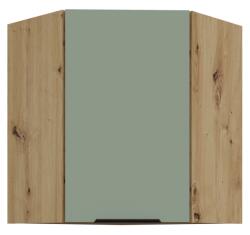 TEMPO KONDELA Dulăpior de colţ superior, aquamarine/stejar artisan, ARSANY 60x60 GN-72 1F