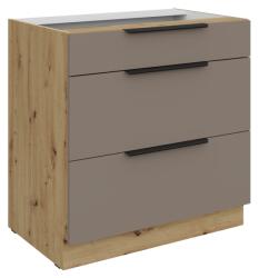 TEMPO KONDELA Dulăpior inferior, sandgrau/stejar artisan, FRISBO 80 D 3S BB