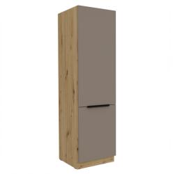 TEMPO KONDELA Dulăpior pentru frigider încorporabil, sandgrau/stejar artisan, FRISBO 60 LO-210 2F