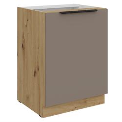 TEMPO KONDELA Dulăpior inferior, sandgrau/stejar artisan, FRISBO 60 D 1F BB