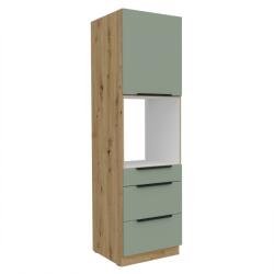 TEMPO KONDELA Dulăpior înalt pentru cuptor încorporabil, aquamarine/stejar artisan, ARSANY 60 DPS-210 3S1F