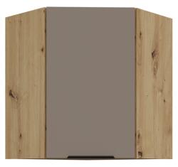 TEMPO KONDELA Dulăpior de colţ superior, sandgrau/stejar artisan, FRISBO 60x60 GN-72 1F