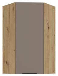TEMPO KONDELA Dulăpior de colţ superior, sandgrau/stejar artisan, FRISBO 60x60 GN-108 1F