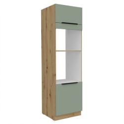 TEMPO KONDELA Dulăpior înalt pentru cuptor şi cuptor cu microunde, aquamarine/stejar artisan, ARSANY 60 DPM-210 2F