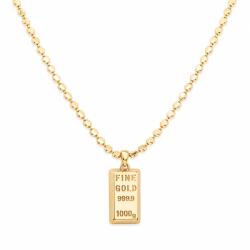 ElectraStore Colier Auriu Cu Pandantiv Gravat Fine Gold (C4982)