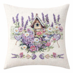 Cortimex Kft Levendulás madárházas párnahuzat 45x45 cm
