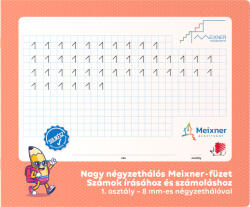 ICO Meixner számok írását gyakorló füzet, 1. osztály, 8 mm sorköz, 32 lapos, ICO Süni (ICO-7500158004) - mesescuccok