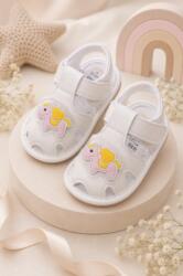 Superbebe Shop Sandalute albe cu piuitoare si luminite - Ponei