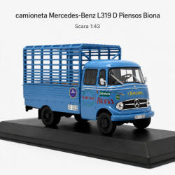 ATLAS Macheta camioneta Mercedes-Benz L319 D Biona 1963, albastra, scara 1: 43 (2918)