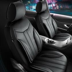 Panda Set Huse Scaune Auto Panda Miami, cu fermoare pentru bancheta rabatabila, negru gri, 11 piese