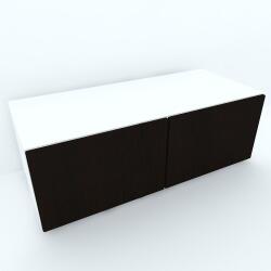 Spectral Mobila Armonia Comoda alba cu 2 usi cu sistem "PUSH TO OPEN" fronturi MDF Wenge Comoda