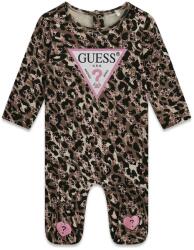 Guess Ромпър за бебе момиче с леопардов десен и розово лого Guess