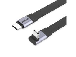 Roline Cablu flat USB4 type C drept/unghi 8K UHD-2/80Gb/240W 0.8m Negru, Roline 11.02. 9097 (11.02.9097-20)