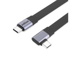 Roline Cablu flat USB4 type C drept/unghi 8K UHD-2/80Gb/240W 0.13m Negru, Roline 11.02. 9099 (11.02.9099-20)