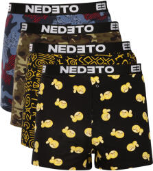 Nedeto 4PACK férfi bő szárú boxeralsó Nedeto többszínű (4NGV06) 3XL