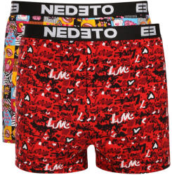 Nedeto 2PACK férfi bő szárú boxeralsó Nedeto többszínű (2NGV08) M