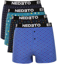 Nedeto 4PACK férfi bő szárú boxeralsó Nedeto többszínű (4NGV05) 3XL
