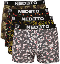 Nedeto 4PACK férfi boxeralsó Nedeto többszínű (4NBV5) 4XL