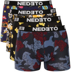 Nedeto 4PACK boxeri pentru bărbați Nedeto multicolori (4NBV6) L (185399)