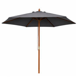 Linder Exclusiv Umbrelă de grădină cu structură din lemn 300 cm Gri închis (MC2081)