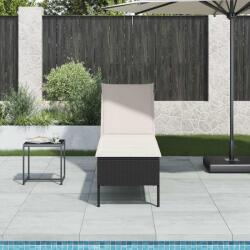 vidaXL Sezlong cu perna, negru, 55x200x44 cm, poliratan GartenMobel Dekor (4104100)