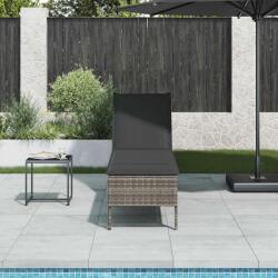 vidaXL Sezlong cu perna gri 55x200x44 cm, poliratan GartenMobel Dekor (4104102)