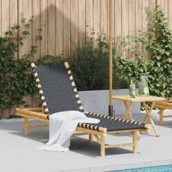 vidaXL Sezlong cu chinga tesuta neagra 55x200x30 cm, bambus GartenMobel Dekor (4108233)