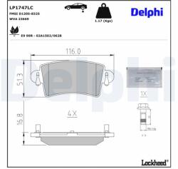 DELPHI Set placute frana DELPHI LP1747LC (LP1747LC)