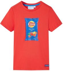 vidaXL Tricou pentru copii cu maneci scurte, rosu, 140 GartenMobel Dekor (11843)