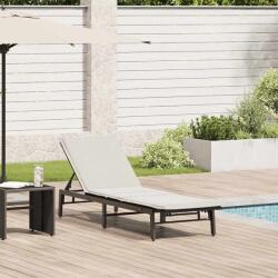 vidaXL Sezlong cu perna, negru, din poliratan GartenMobel Dekor (4104079)