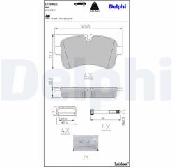 DELPHI set placute frana, frana disc DELPHI LP2040LC (LP2040LC)