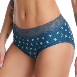 Linovit Chiloți Menstruali Multicolori - Model Cactus - Verde - Model Cactus, L (Y3LV)
