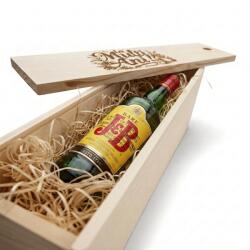 Justerini & Brooks Pachet Cadou Cutie de Lemn Personalizata Whisky J&B Rare 40%, 0.7L