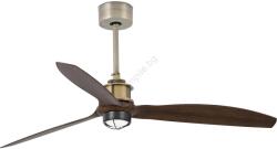 Faro Barcelona FARO 33398WT1N-LED вентилатор с димер JUST FAN M 16W/230V диаметър 128 cm кафяв/месинг WT + дистанционно управление (FA33398WT1N)