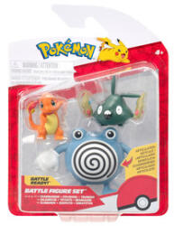  Set de 3 figurine Pokémon - Charmander, Trubbish Poliwhirl (PKW4084) Figurina