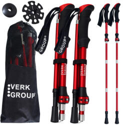 Nordic walking bot, túrabot, piros - állítható trekking bot kiránduláshoz (v14707_CZE)