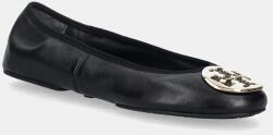Tory Burch bőr balerina cipő Reva Travel Ballet - fekete Női 37