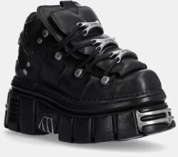 New Rock bőr sportcipő Nomada Negro + Tower Negro Lateral E14 Acero - fekete Női 43