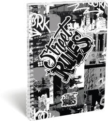 Lizzy Card Street Rules spirál füzet A/4, kockás, 70 lapos, Lizzysuli (LIZ-7500163003) - mesescuccok