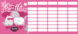 Lizzy Card Cicás órarend mini 77x178mm, kétoldalas, Lizzysuli, Kittok Stars Purrfect (LIZ-7740001002)