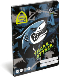 Lizzy Card Cápás tűzött füzet A/5, 32 lap vonalas 2. osztály (16-32), Lizzysuli, Shark attack (LIZ-7500168007) - officetrade