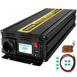 VEVOR Invertor Auto Unda sinusoidală pură 2500W pentru Convertirea 12V DC în 230V AC CZXNBQ2.5KW12V2YJV9 (CZXNBQ2.5KW12V2YJV9)