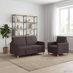 vidaXL Set de canapea cu spatiu de depozitare 2 pcs Maro închis GartenMobel Dekor (3429180) Canapea