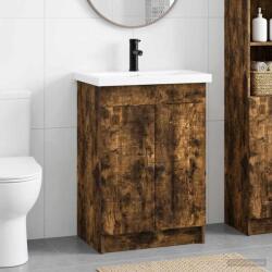 vidaXL Set de mobilier pentru baie Stejar fumuriu 78, 5 x 37, 5 x 81 cm GartenMobel Dekor (3404179)