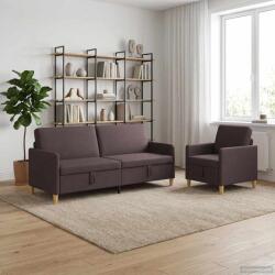 vidaXL Set de canapea cu spatiu de depozitare 2 pcs Maro închis GartenMobel Dekor (3429236) Canapea